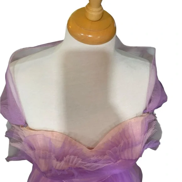 Vintage 50’s pink and purple strapless tulle prom dress w/sweetheart neckline s4 - Picture 10 of 12